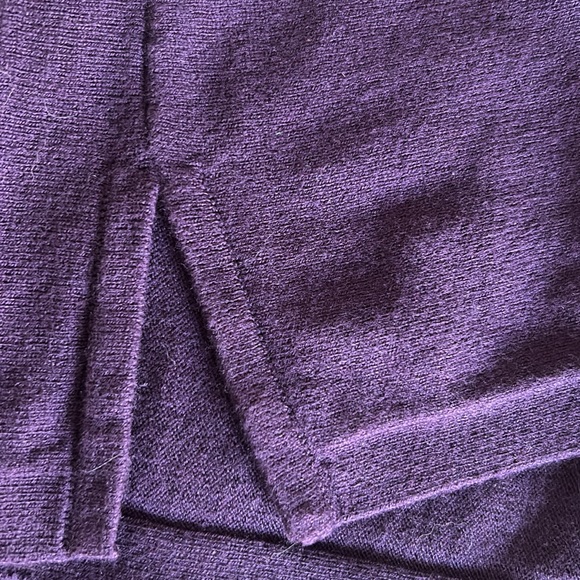 J Jill Purple/Eggplant/Burgundy Knit Tunic Sweater Boatneck Cotton Viscose Rayon - Picture 10 of 10